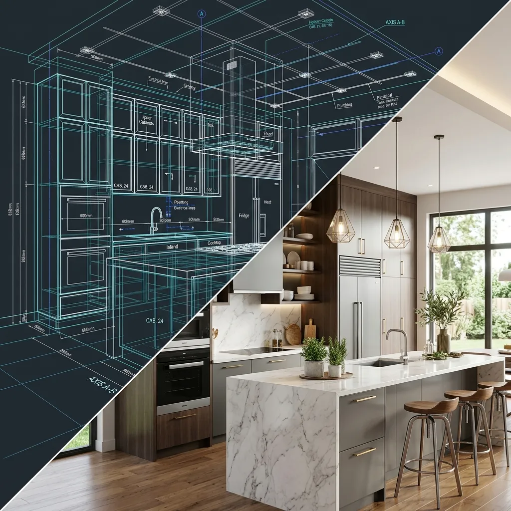 diseño de cocinas integrales render 3d