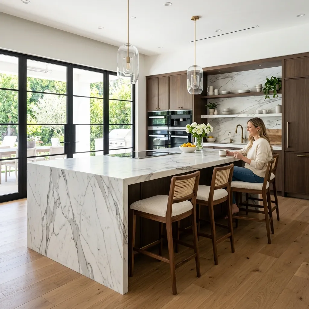 cocinas integrales modernas de lujo marmol